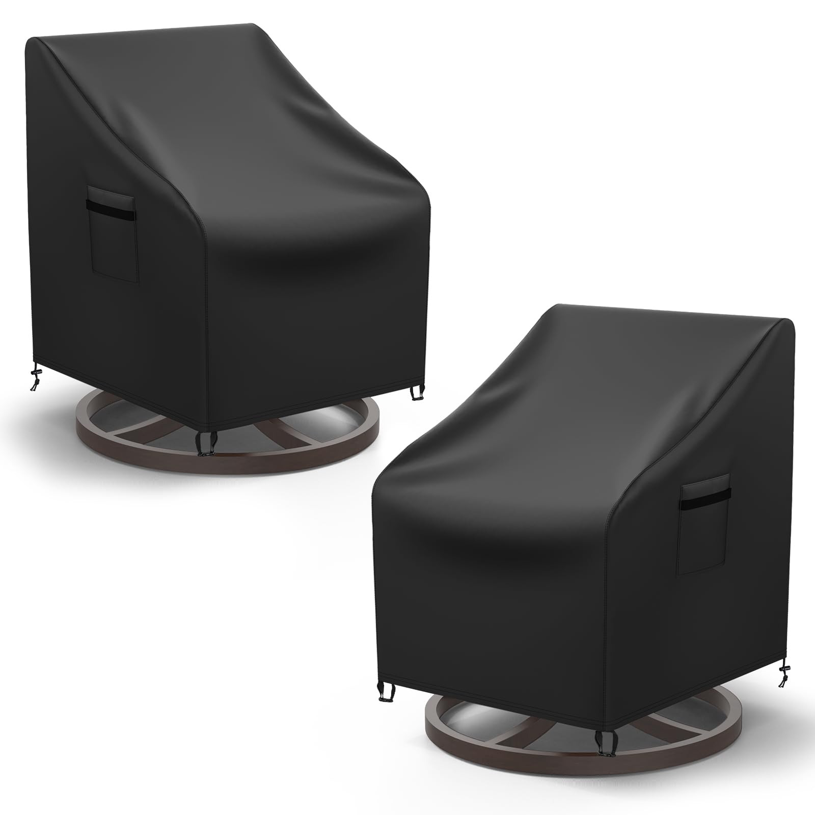 Patio Chair Covers, 2 Pack Outdoor Swivel Lounge Chair Cover, Heavy Duty Patio Rocking Chair Covers