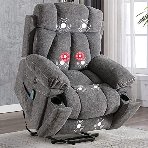 StoneCraft Titan XL Power Lift Recliner Chair – Massage, Heat, USB & Hidden Cup Holders