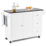 Kitchen Island with Stainless Steel Countertop, Kitchen Cart Rolling Trolley with Towel