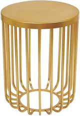 Modern Round Basket Iron End or Side Table for Living Room,