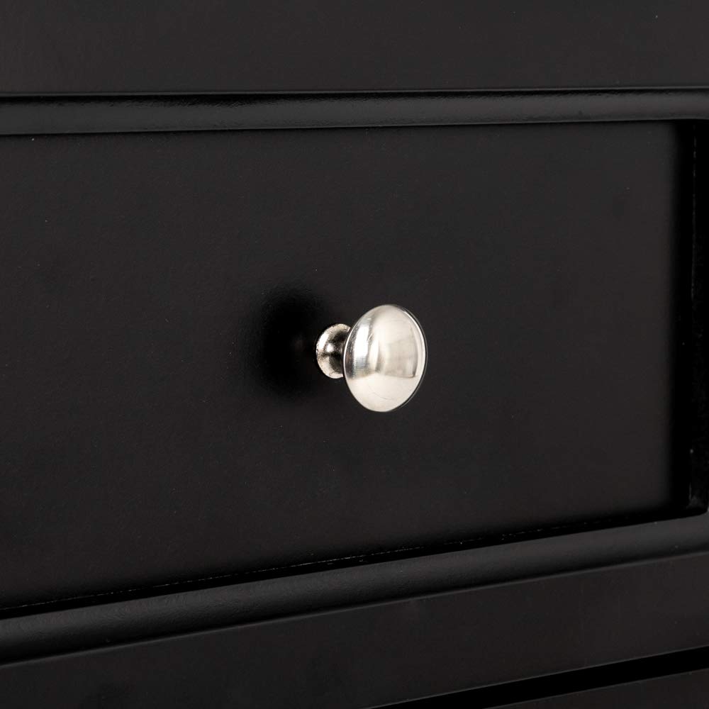 Black Nightstand Set of 2 for Bedroom, Vintage Small Night Stand with Drawers, Farmhouse Side Table,