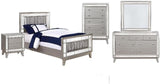 Coaster Leighton Twin Bed 5-Piece Set, Metallic Mercury