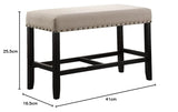 Biony Fabric Counter Height Dining Bench with Nailhead Trim