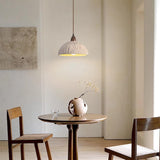 Wabi Sabi Concrete Pendant Light 10.8" Grey Textured Lampshade