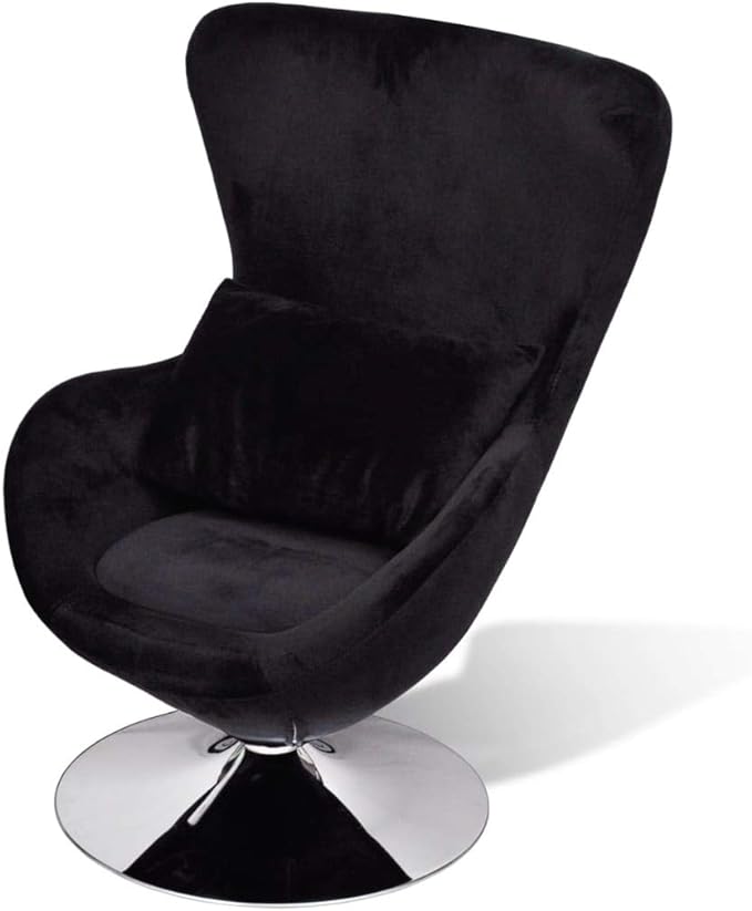 Egg Chair with Removable Cushion, Light Green Velvet Upholstery
