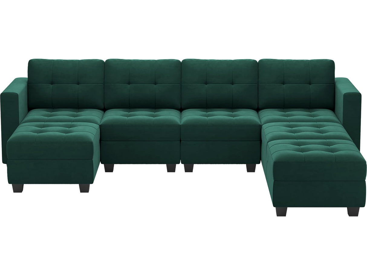 Modular Sectional Sofa Couch, 6 Seats Sectional Sleeper Sofa