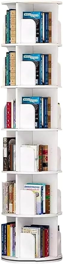 Rotating Bookshelf,Corner Bookshelf 2/3/4/5/6 Tier Bookcase 360° Rotating Bookshelf