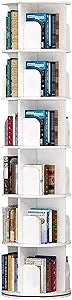 Rotating Bookshelf,Corner Bookshelf 2/3/4/5/6 Tier Bookcase 360° Rotating Bookshelf