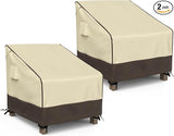 Patio Chair Covers Waterproof, Outdoor Furniture Covers for Rocking & Adirondack Chairs, Fits up to 32"W x 37"D x 36"H, Moisture-proof & UV-protection, Brown & Khaki, 2 Pack