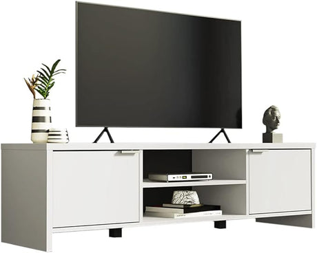 Large Media Console with Cable Management for 65, 75 Inch Media Storage Gaming Living