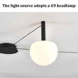 4-Light Black Glass Semi-Flush Ceiling Light