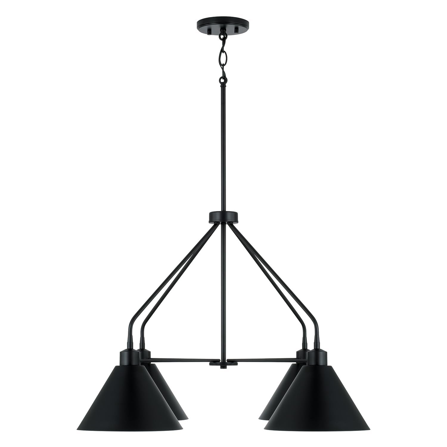 451341MB Alden Modern Industrial Metal Cone with White Interior Chandelier