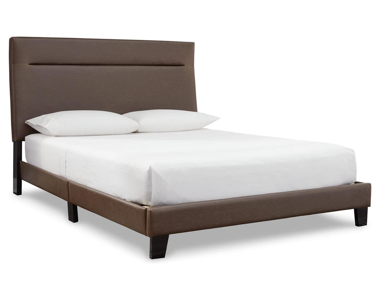 Adelloni Modern Upholstered Platform Bed with Adjustable Height Headboard,