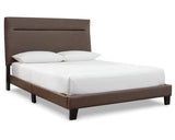 Adelloni Modern Upholstered Platform Bed with Adjustable Height Headboard,