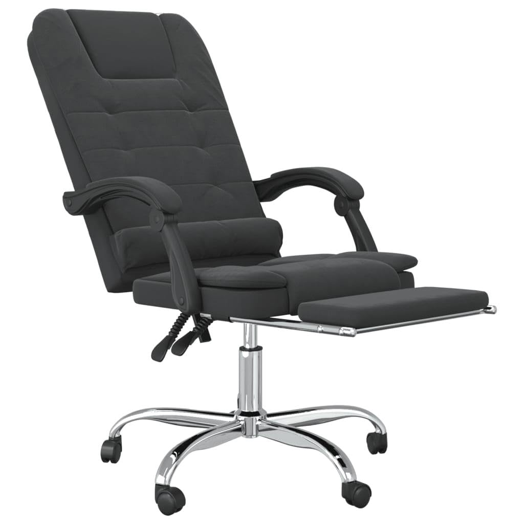 Massage Reclining Office Chair Black Velvet] - Ergonomic Reclining Massage Chair