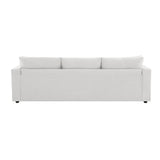 ERYE L-Shape Reversible Modular Sectional Sofa Couch,Cushions 4 Seaters Convertible Sofa&Couch Corner Leisure Cloud Sofá with Movable Ottoman & 2 Pillows for Living Room, 101", White-9023