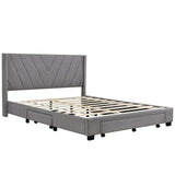 Queen Size Platform Bed with 3 Drawers,