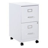 OSP Home Furnishings 2 Drawer Mobile Locking Metal File Cabinet, White