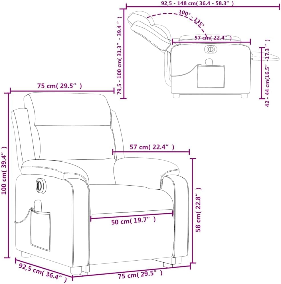 Stand-Up Massage Recliner Chair - Lift & Tilt, Vibration Massage, Plush Velvet Comfort,