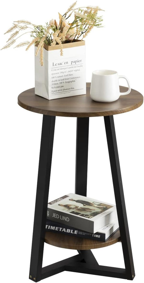 Small Side Table, Small End Table for Living Room, Bedroom, Balcony & Small Spaces