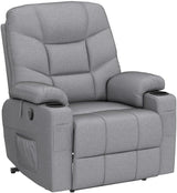 Electric Power Lift Recliner Chair Sofa for Elderly with Massage and Heat, Linen Fabric