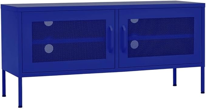 Steel TV Stand with Adjustable Levelers, Olive Green, 41.3"x13.8"x19.7"