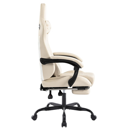 Gaming Chair with Footrest Ergonomic Computer Chair Massage Lumbar Cushion