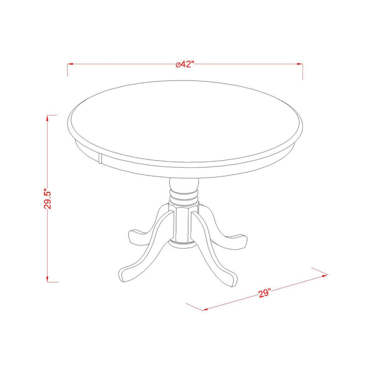 HLLY5-CAP-W 5 Piece Dining Set Includes a Round Dining Table with Pedestal and 4 Kitchen Chairs,