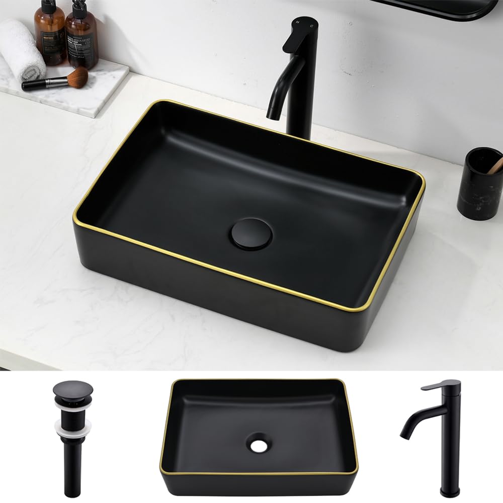 20Inch Bathroom Vessel Sink Rectangular - HLBLFY 20X14 Inch Bathroom