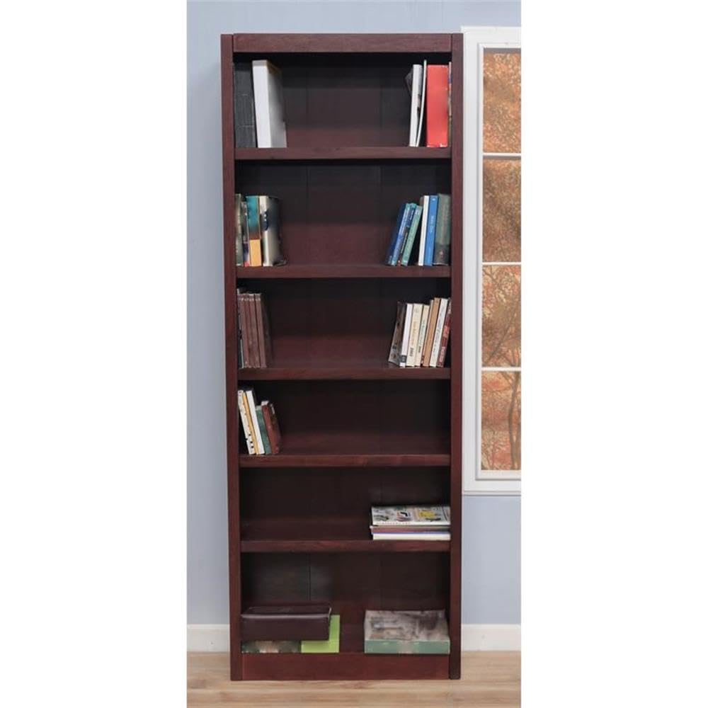 In Wood Midas Six Shelf Bookcase 84" H Cherry Finish