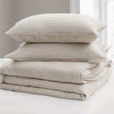 100% Linen Duvet Cover Queen, Stone Washed Natural French Linen 8 Ties Duvet
