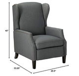 Wescott Traditional Fabric Recliner, Charcoal