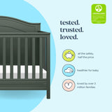 DaVinci Charlie 4-in-1 Convertible Crib in Forest Green, Greenguard Gold Certified