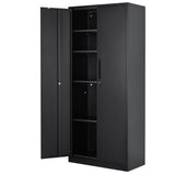 Metal Storage Cabinet, Steel Locking Storage Cabinet with 2 Magnetic Doors and