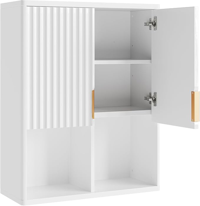 Fluted Bathroom Wall Cabinet Over The Toilet Storage, 23"x 29" Medicine Cabinet