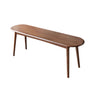 Solid Oak Wood Bench, Rounded Corner Baguette Shape Chair Surface Desig