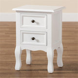 Caelan Classic and Traditional White Finished Wood 2-Drawer Nightstand