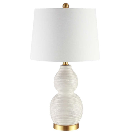 Lighting Collection Darsa White Double Gourd 25-inch Bedroom Living Room Home Office