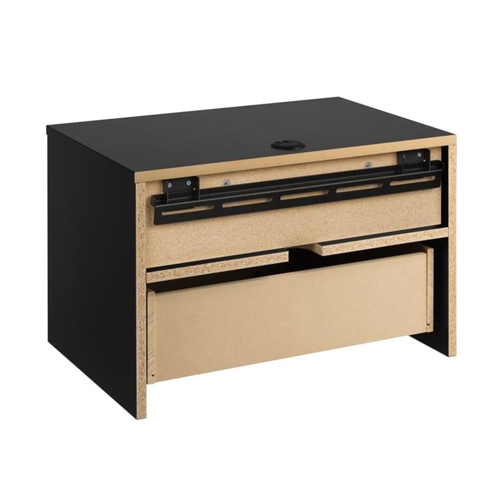 Prepac Transitional 1 Drawer Floating Nightstand with Open Shelf, Wall Mounted Nightstand, Contemporary Bedroom Furniture, 15"D x 22.5"W x 14.5"H, Black