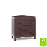 Noah 3 Drawer Chest with Changing Topper (Espresso) – GREENGUARD Gold Certified