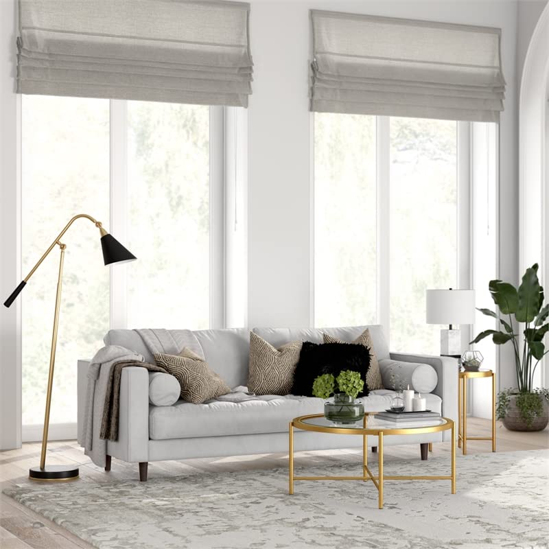 Duxbury 36'' Wide Round Coffee Table in Brass