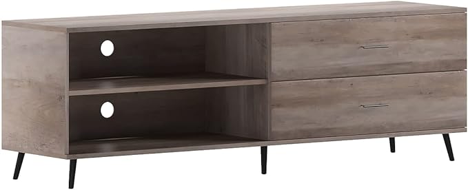 Nelson Mid Century Modern TV Stand for up to 60" TV's - Black Finish - 65" Wide