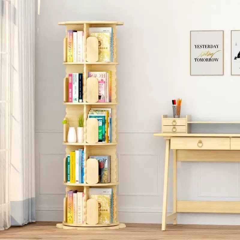 bookcases 360°Rotating Bookshelf Bedroom Picture Book Shelf Floor-to-Ceiling Bookcase