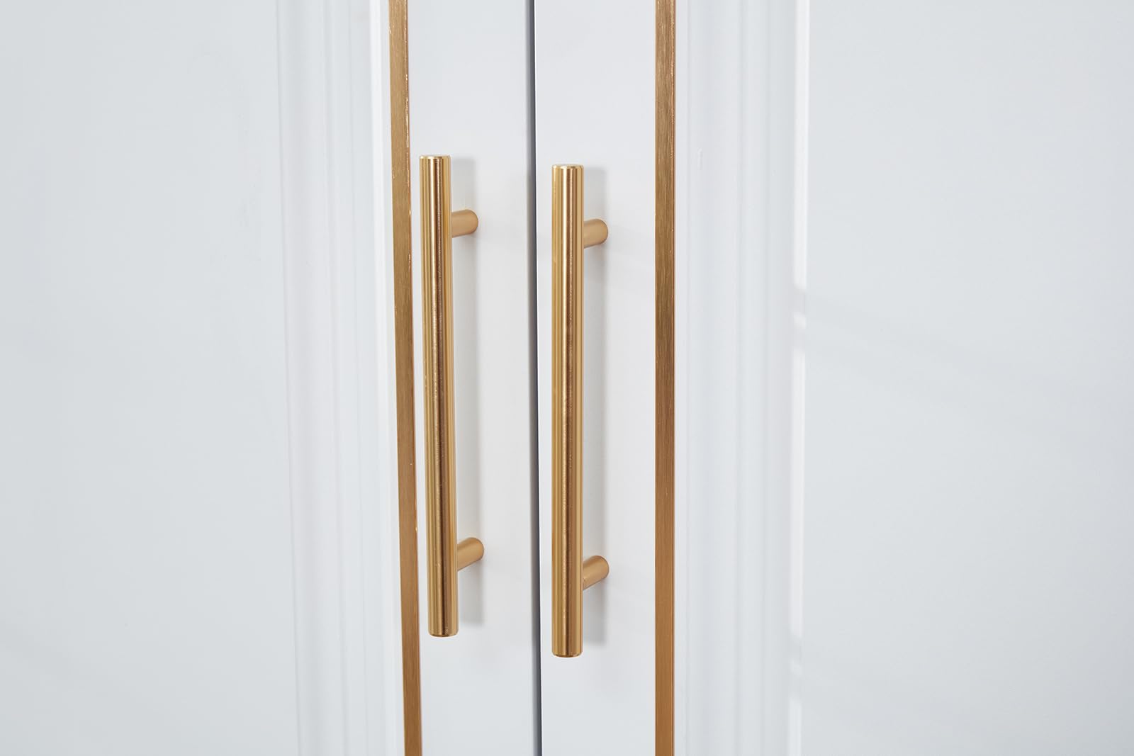 TemkTuek 2-Door Armoire Wardrobe Closet, White Wood Bedroom Storage Organizer with Hanging Rod, Double Doors, and Drawers, Wardrobe Closet with Doors, Closet Organizers and Storage, 32"x71"x19"