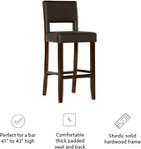 Vega Espresso Brown Barstool, 19" W x 20" D x 44.5" H