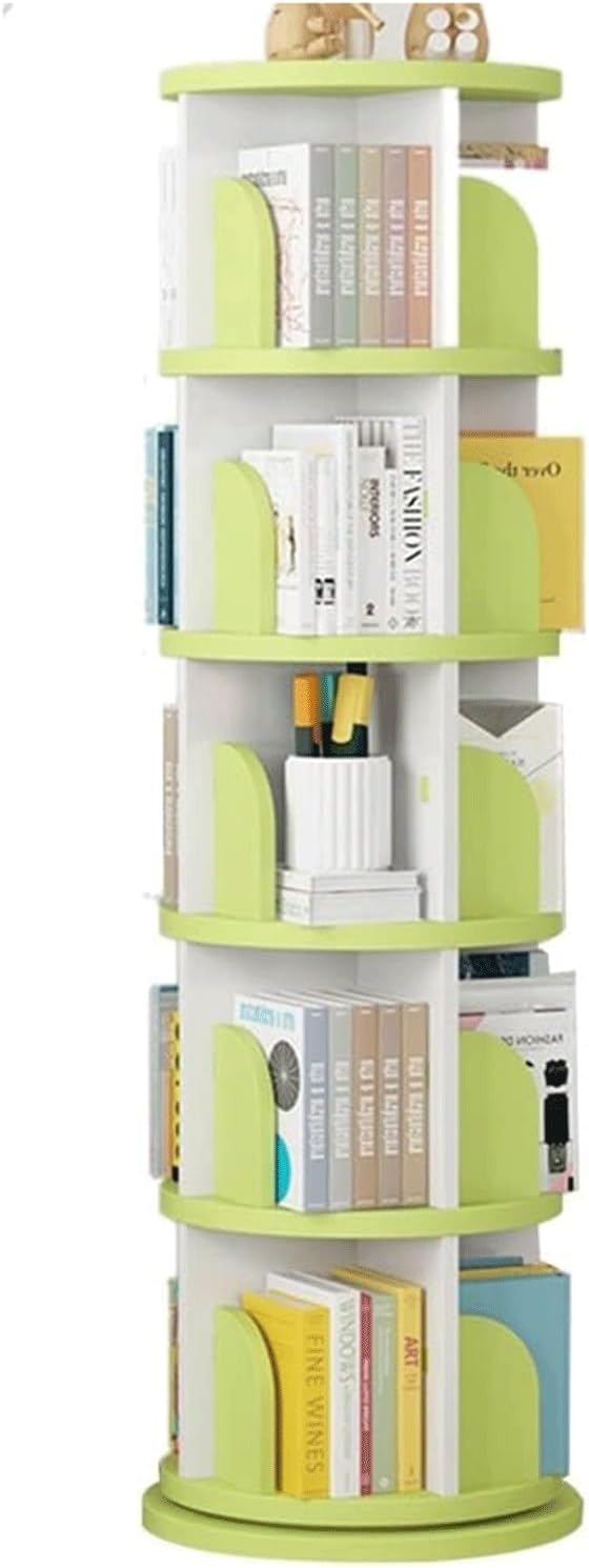 Bookcases 360° Rotating Bookshelf Simple Standing Bookcase Large Capacity Book Rack Home Magazine Children's Picture Book Bookshelves Practical Fashion