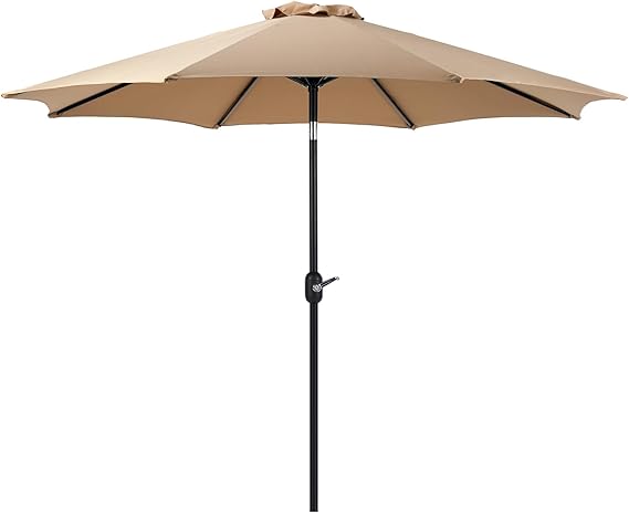 9FT Outdoor Patio Umbrella with Push Button Tilt and Crank