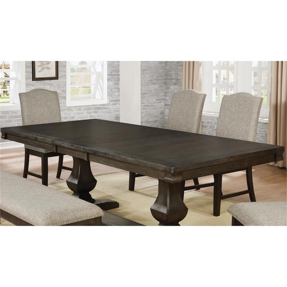 Lemieux Solid Wood Expandable Dining Table in Espresso
