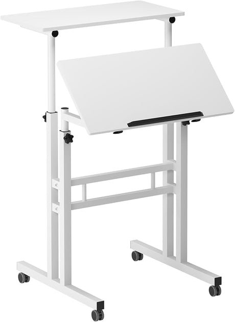 Mobile Stand Up Desk, 24 inch Laptop Computer Desk Adjustable Standing Home Office