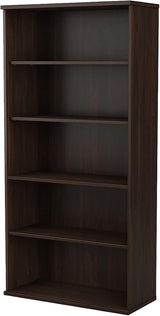 Studio C Tall 5 Shelf Bookcase in Storm Gray, Large Bookshelf for Home or Professional